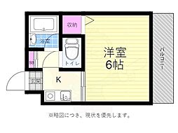 第五大津ビル 1Kの間取図画像