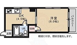 メゾン横川 1DKの間取図画像