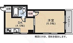 メゾン横川 1Kの間取図画像
