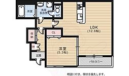 ライブリーポスト江波 1LDKの間取図画像