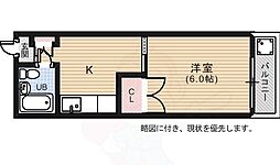スクウエアハウス 1Kの間取図画像