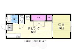 向井ビル 1LDKの間取図画像