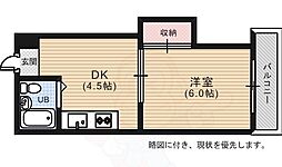 レジデンス楠木 1DKの間取図画像