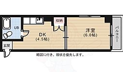 エセル三篠 1DKの間取図画像