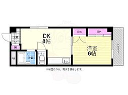 ピースパーク本川 1DKの間取図画像