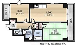 Harmony白島 2LDKの間取図画像