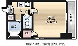 パーク朝日 1Kの間取図画像