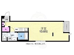 M・テラス江波 ワンルームの間取図画像