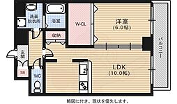 Unity舟入 1LDKの間取図画像