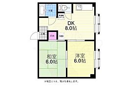 二葉コーポラス 2DKの間取図画像