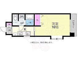 ニューエオス舟入 1Kの間取図画像