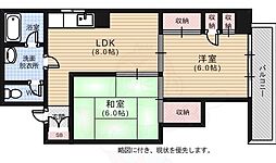 デルタビル 2DKの間取図画像