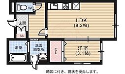 ファミーユ舟入 1LDKの間取図画像