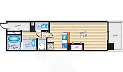 グラビスコート上幟町 ワンルームの間取図画像