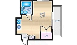 川崎第2ビル ワンルームの間取図画像