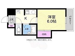 ハイネ光南 1Kの間取図画像