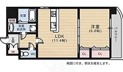 ビリオネアS竹屋 1LDKの間取図画像