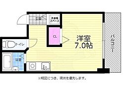 林ビル2 1Kの間取図画像