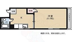 UltimateOneビル鶴見 1DKの間取図画像