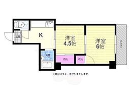 シャトレサンニコラ 2Kの間取図画像