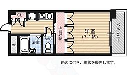 プレディアスタイル観音 1Kの間取図画像