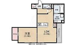 AGERAFUNAIRI 1DKの間取図画像