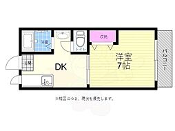 琴荘 1DKの間取図画像