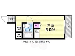 チュリス新八丁堀 ワンルームの間取図画像