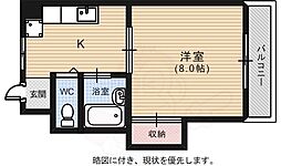 ヴィラ丸本 1Kの間取図画像
