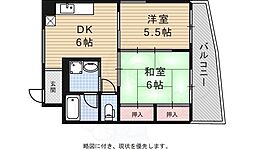 ホワイティーナイン 2DKの間取図画像