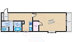ロアール松川町 1Kの間取図画像