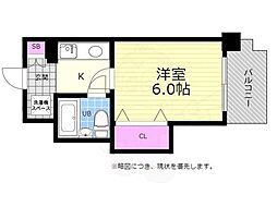 ダイアパレス比治山公園 1Kの間取図画像