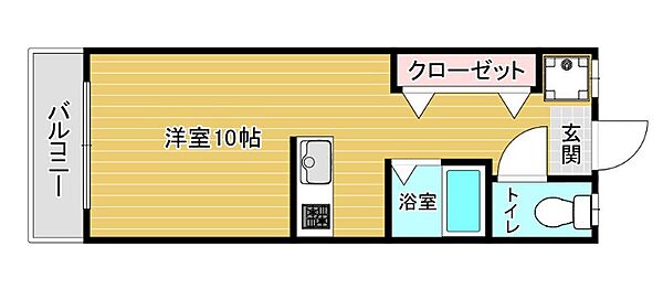 コーポM＆T 107｜福岡県飯塚市有安(賃貸アパート1R・1階・23.40㎡)の写真 その2