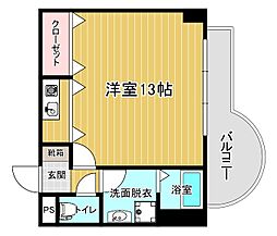 モアフィールド天神南 ワンルームの間取図画像