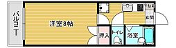 リファレンス佐賀大前 1Kの間取図画像