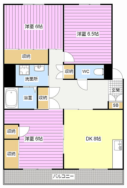 柔美和マンションはまぼう 205｜静岡県浜松市中央区三和町(賃貸マンション3DK・2階・71.01㎡)の写真 その2