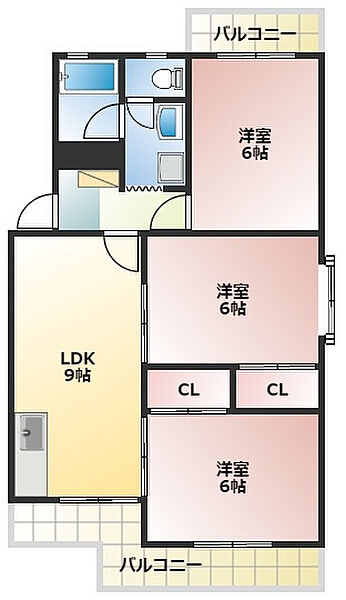 アビタシオン天王I 101｜静岡県浜松市中央区天王町(賃貸マンション3DK・1階・56.52㎡)の写真 その2