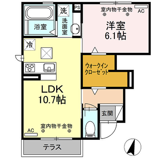 ＭＯＲＥ　B 103｜静岡県磐田市国府台(賃貸アパート1LDK・1階・42.84㎡)の写真 その2