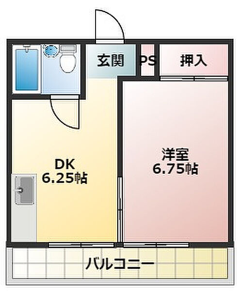 M・Oマンション 201｜静岡県磐田市上岡田(賃貸マンション1DK・2階・24.68㎡)の写真 その2