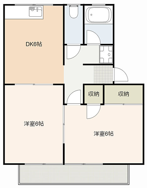 コーポ神谷I 105｜静岡県浜松市中央区篠ケ瀬町(賃貸アパート2DK・1階・42.90㎡)の写真 その2