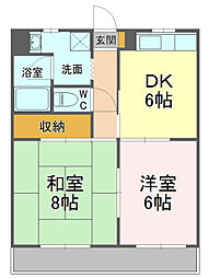 エステート・ミューズ2 2DKの間取図画像