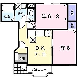 間取図画像 2DK