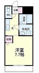 野中第6マンション 1Kの間取図画像
