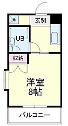 パーシモン 1Kの間取図画像
