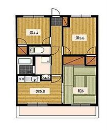 フロントヒルズ3 3DKの間取図画像