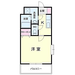 グランフォート 1Kの間取図画像