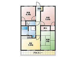 フロントヒルズ3 3DKの間取図画像