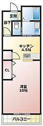 ベルアンジュール 1DKの間取図画像