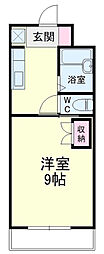 マンションリーフ3 1Kの間取図画像