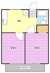 彩輝8B 2DKの間取図画像